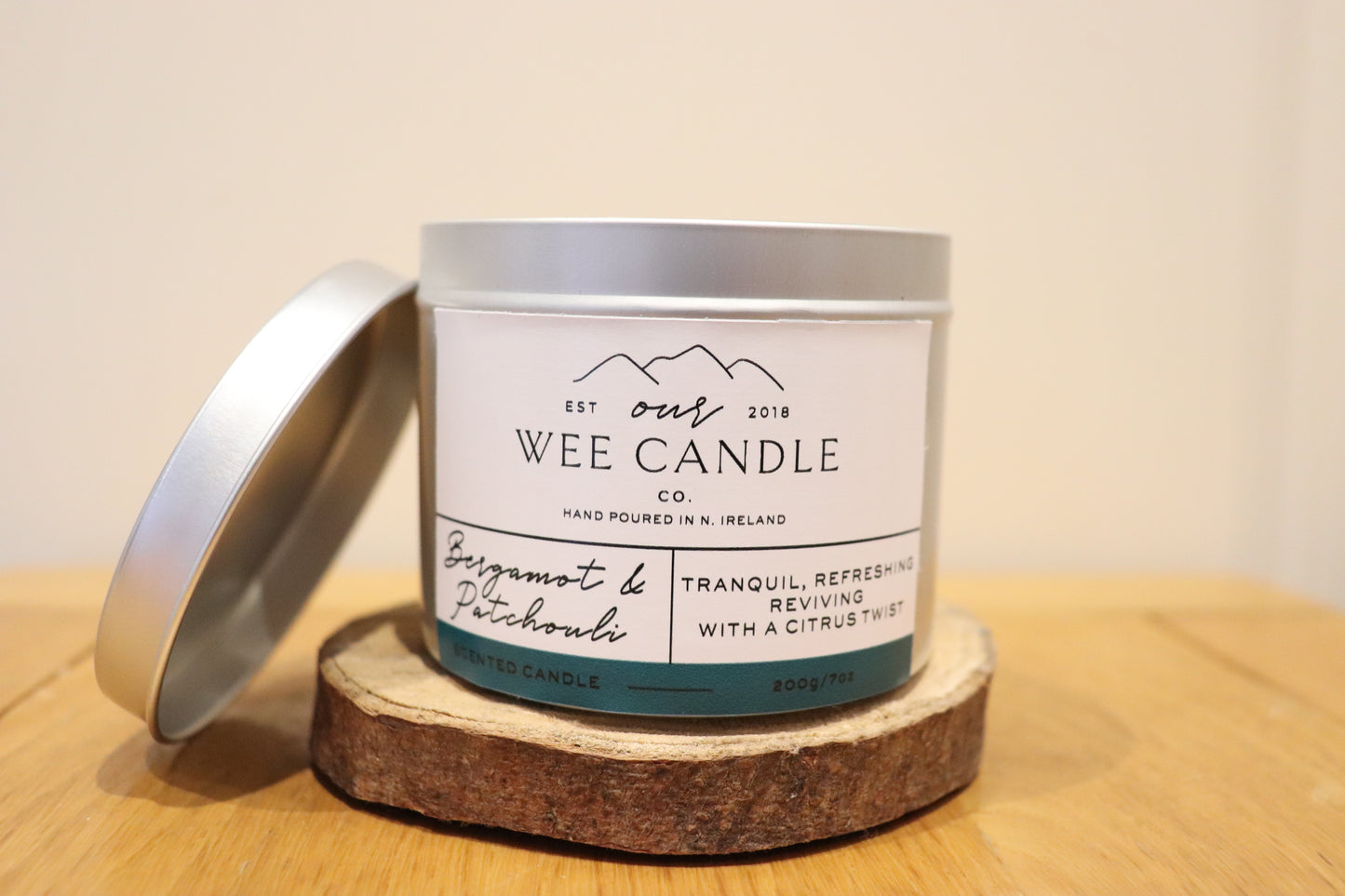 Bergamot & Patchouli Natural Soy Wax Scented Candle