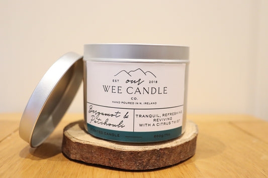 Bergamot & Patchouli Natural Soy Wax Scented Candle