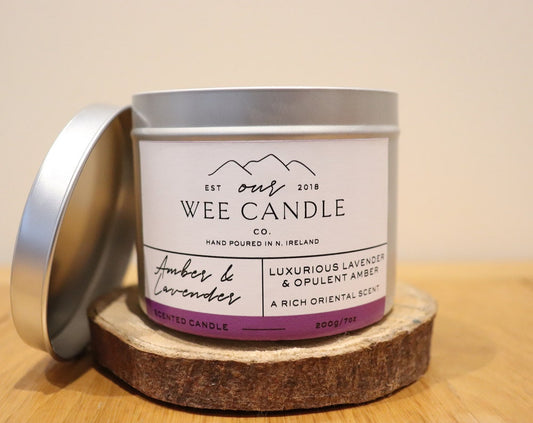 Amber & Lavender Natural Soy Wax Scented Candle