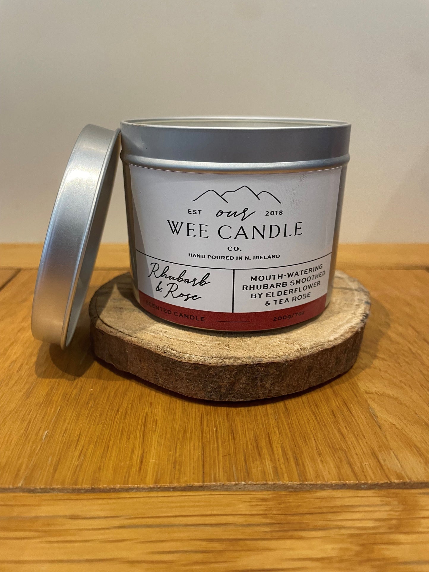 Rhubarb & Rose Natural Soy Wax Scented Candle